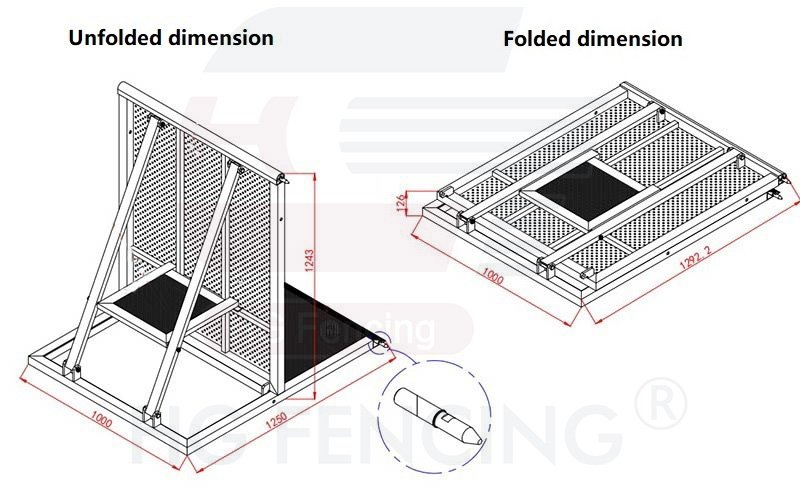Aluminum Stage Barrier technical parameters